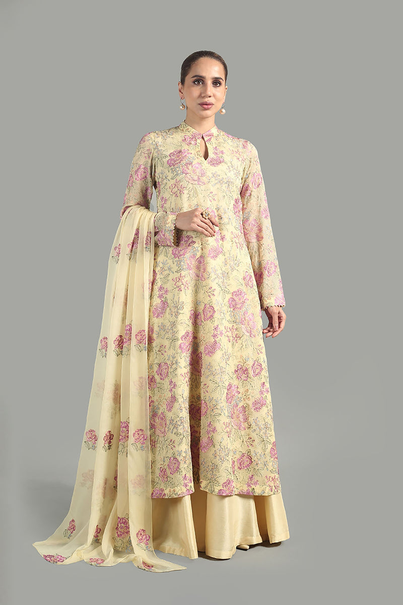 Bareeze Embroidered Lawn 3pc with Embroidered Chiffon Dupatta- GA1896