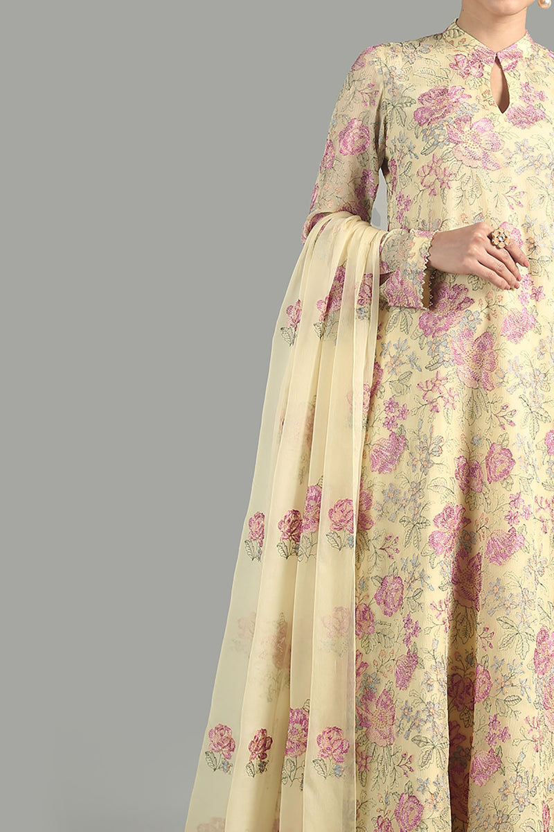 Bareeze Embroidered Lawn 3pc with Embroidered Chiffon Dupatta- GA1896