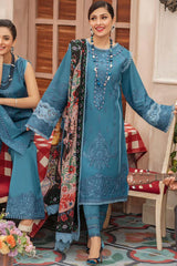 Mushq Embroidered Lawn 3pc with Silk Dupatta - GA2206