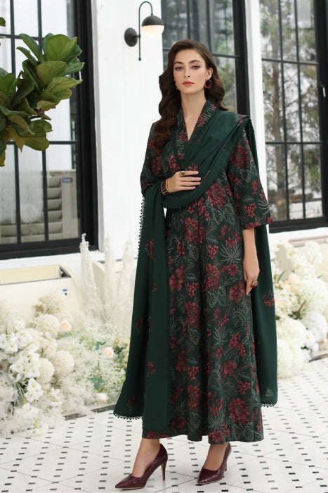 Bareeze 3PC Embroidered Dhanak Suit with Heavy Embroidered Shawal -GA1967