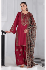 Batik 3PC Embroidered Lawn Suit with Embroidered Crinkle Dupatta -Ga2289