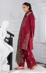 Batik 3PC Embroidered Lawn Suit with Embroidered Crinkle Dupatta -Ga2289