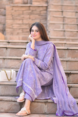 Bareeze 3PC Embroidered Lawn Suit with Embroidered chiffon Dupatta -Ga2271