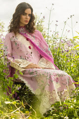 Mushq Embroidered Lawn 3pc with Silk Dupatta- GA2200