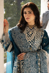 Mahnr Embroidered Lawn 3pc with Embroidered Crinkle Dupatta- GA2238