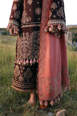 Husain Rehar Embroidered Lawn 3pc with Embroidered Slubnet Dupatta- GA2246