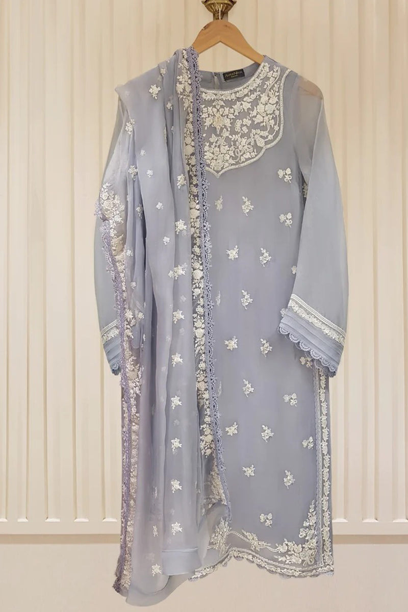 Agha Noor Heavy Embroidered  with Embroidered Organza dupatta-Ga1658