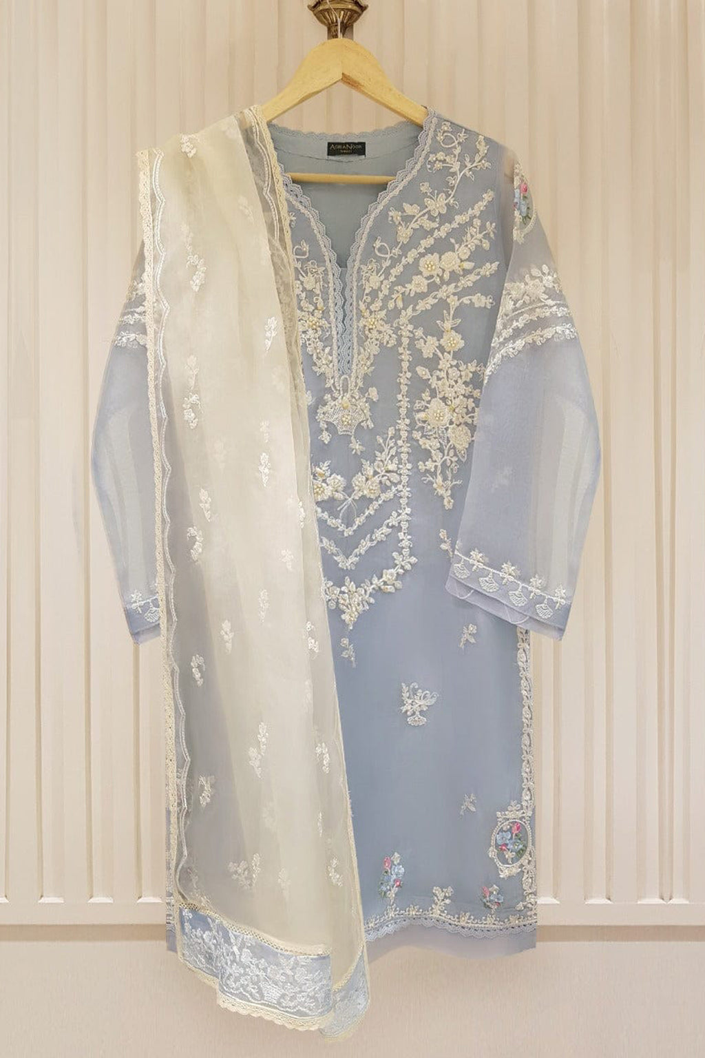 Agha Noor Heavy Embroidered with Hand Work organza dupatta-GA1624 – Gul ...