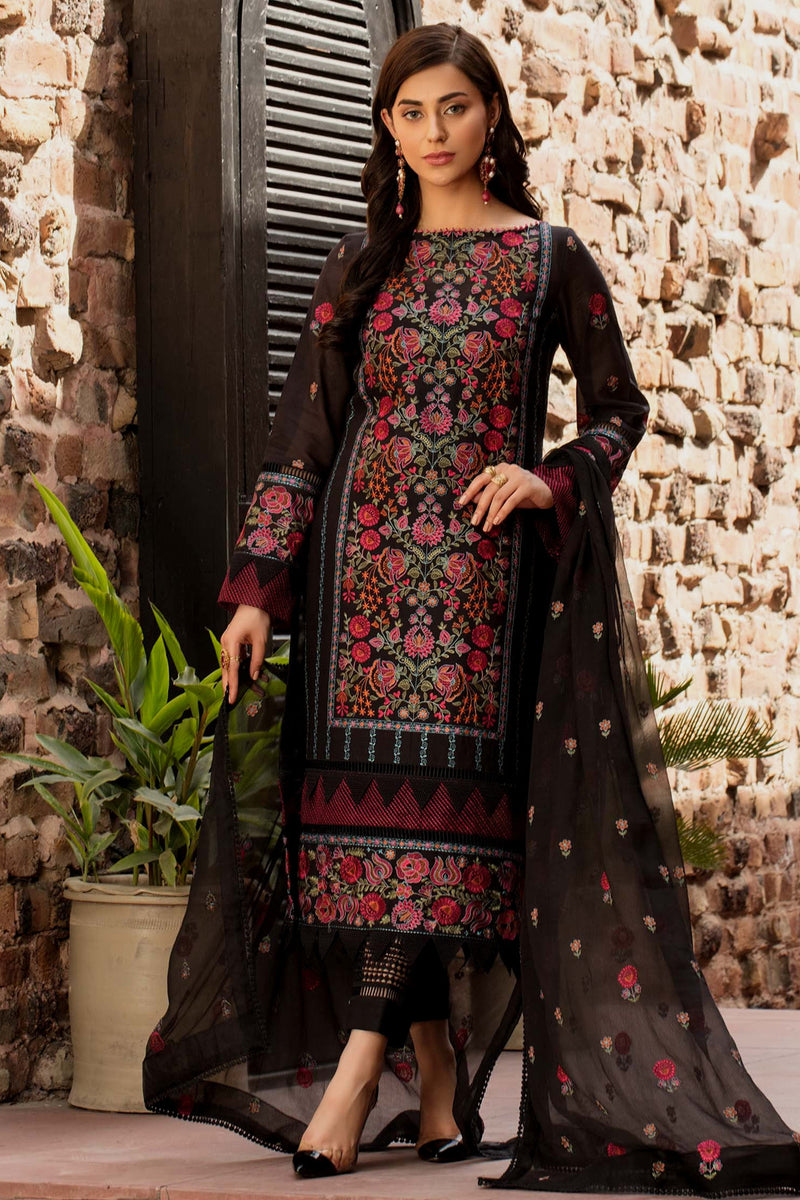 Bareeze 3PC Embroidered Lawn Suit with pure chiffon Dupatta - GA10292