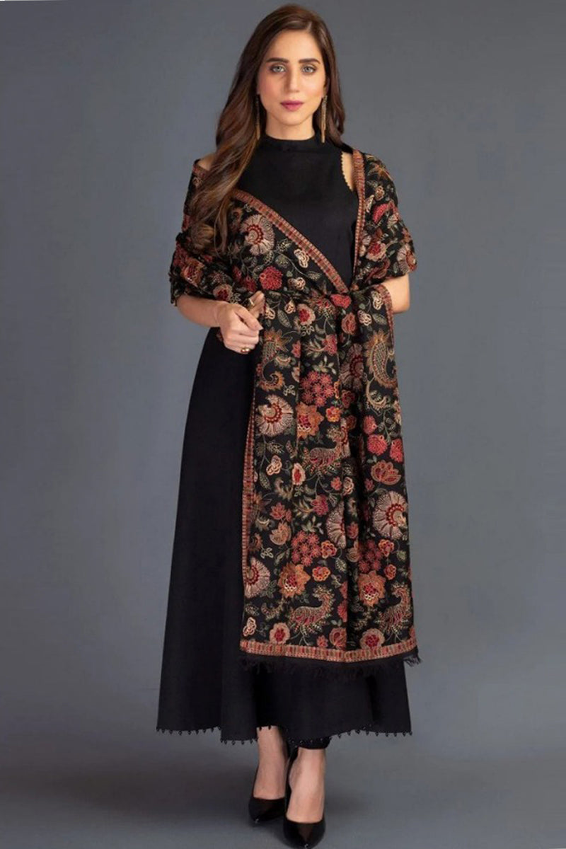 Bareeze 3PC Embroidered Dhanak Suit with Heavy Embroidered Shawal -GA102133