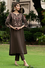 Nishat Winter 2PC Fully Embroidered Dhanak Suit -GA102193