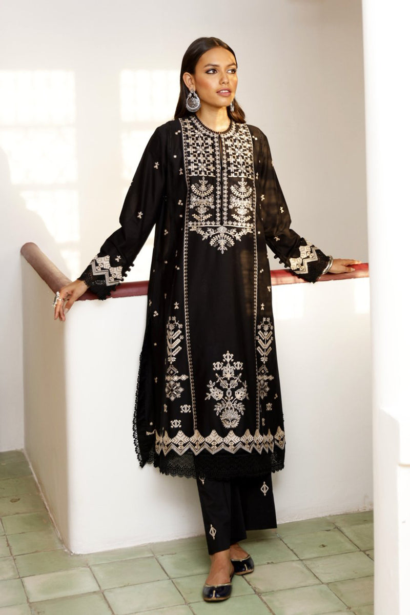 Zaha Winter 2PC Fully Embroidered Linen Suit -GA102194