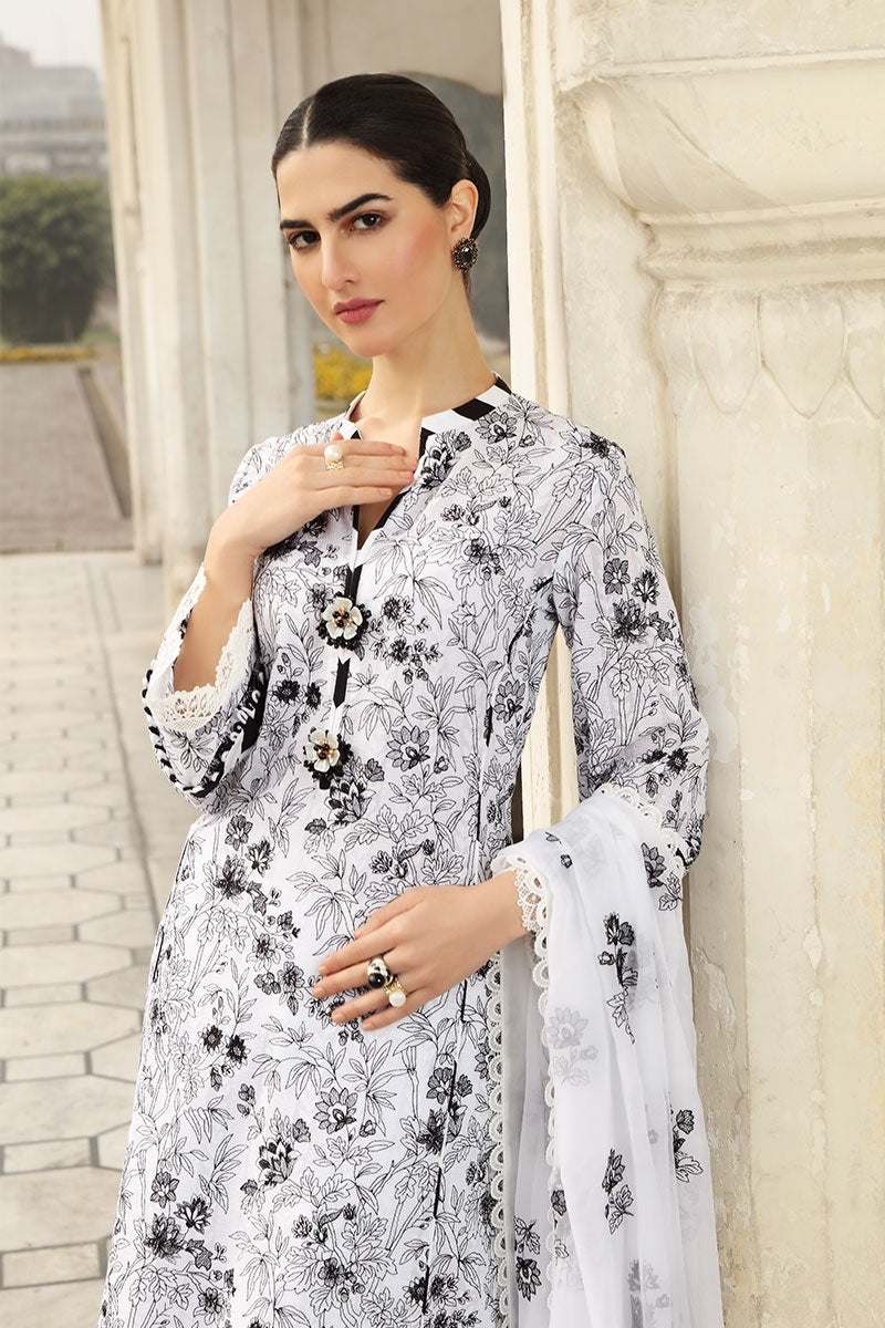 Bareeze 3PC Embroidered Lawn Suit with pure chiffon Dupatta -  GA102113