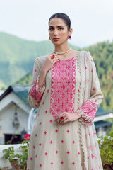 Bareeze 3PC Embroidered karandi Suit with Heavy Embroidered chiffon dupatta-GA102180