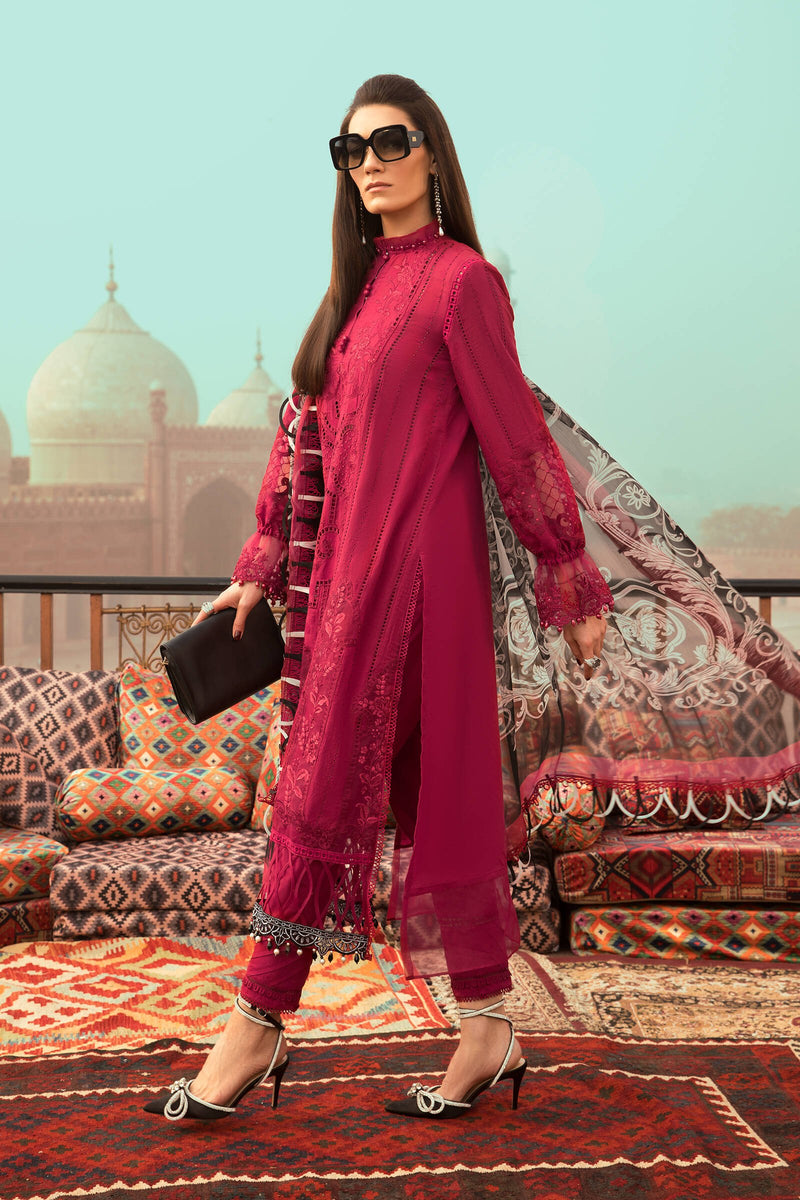 Maria b 3PC Embroidered Lawn Suit with Organza Dupatta - GA10281