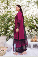 Luxury Embroidered Lawn 3Pc with Embroidered Organza Dupata-Ga1635
