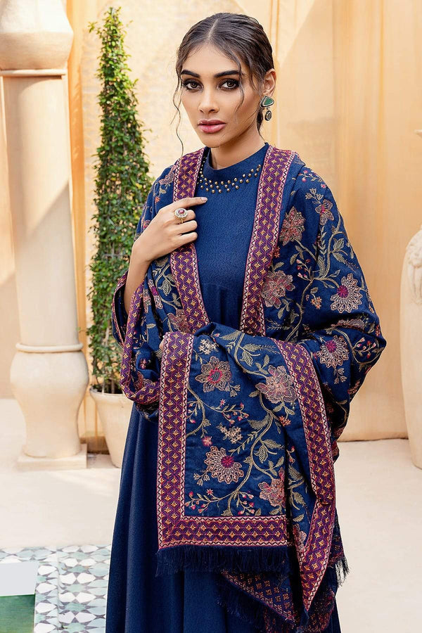Bareeze 3PC Embroidered Dhanak Suit with Heavy Embroidered Shawal -GA102142