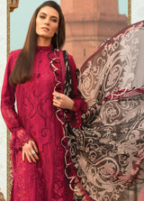 Maria b 3PC Embroidered Lawn Suit with Organza Dupatta - GA10281