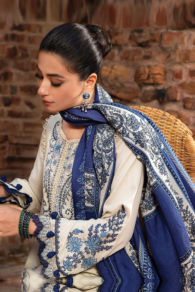 Maria B 3PC Fully Embroidered Dhanak Suit - GA1608