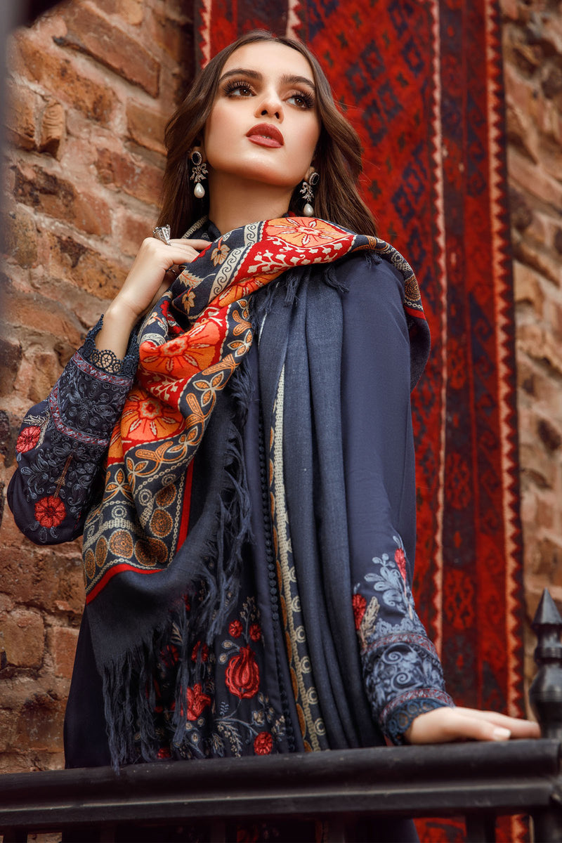 Maria B 3PC Fully Embroidered Dhanak Suit - GA1616