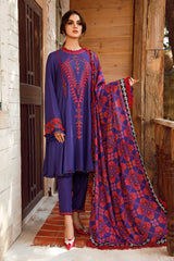 Maria B 3PC Fully Embroidered Dhanak Suit -GA1604