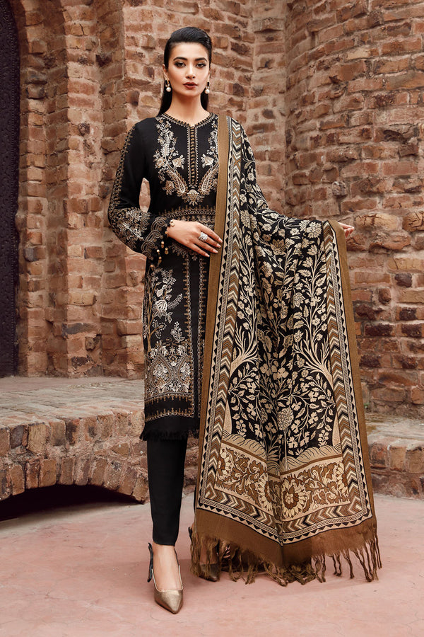 Maria B 3PC Fully Embroidered Dhanak Suit - GA1606