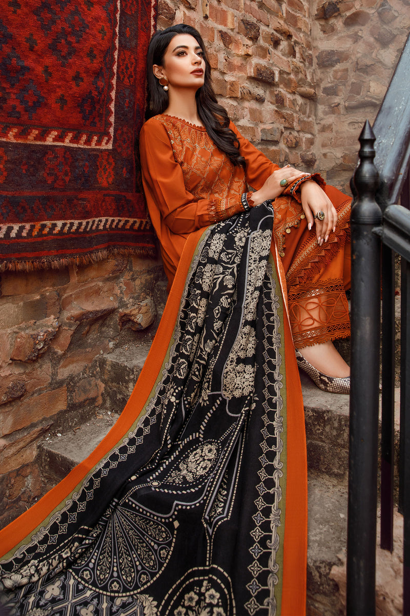Maria B 3PC Fully Embroidered Dhanak Suit - GA1615
