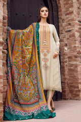 Maria B 3PC Fully Embroidered Dhanak Suit - GA1610